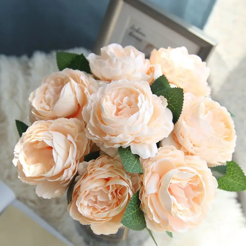 Искусственные цветы Западная Роза core Букет пионов Флорес оптовая украшения дома свадебные букеты поддельные цветы 50 шт
