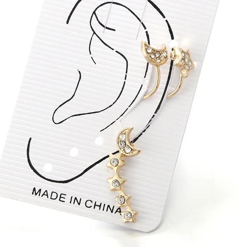 Модный женский богемский Набор шпилек для ушей, сплав, золотые цветные серьги с кисточками, клипсы для ушей, ювелирное изделие для женщин, Brincos Bijoux - Окраска металла: FZHH068700015