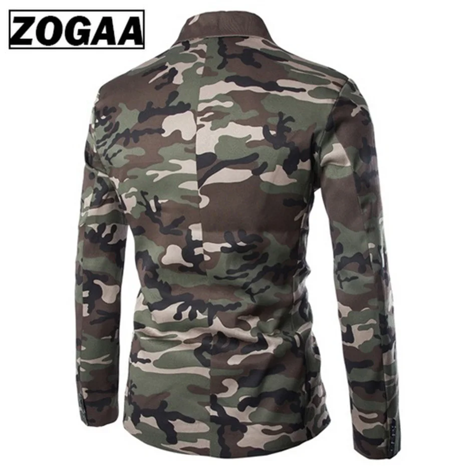 Zogaa Brand new men's blazer camouflage pure cotton regular blazer men slim fit single-breasted mens suit jacket casual coat