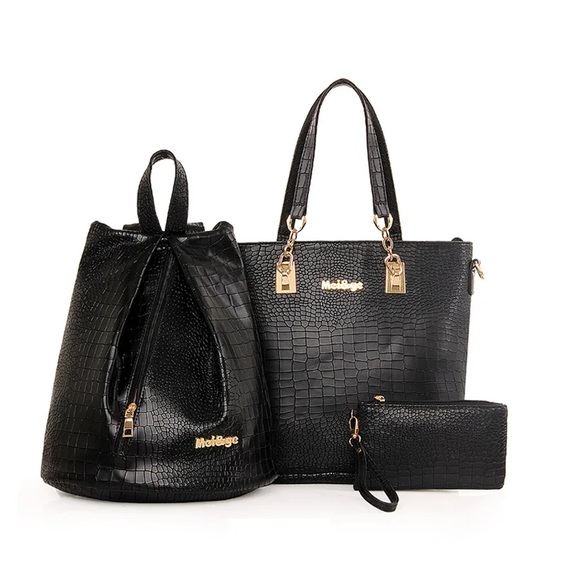 2016 Hot Sale Alligator Leather Women font b Handbag b font 3 font b Set b