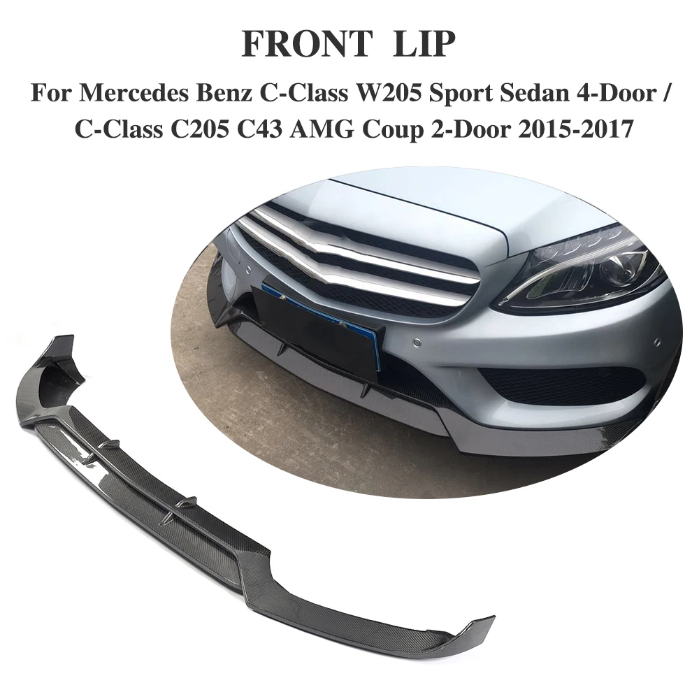 Бампер передний из углеродного волокна для Mercedes Benz C Class W205 Sport C205 C43 AMG 2015 2016 2017|lips for