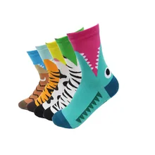 Новинка; Лидер продаж; женские носки с героями мультфильмов; сезон осень-зима; красивые носки с животными; женские и женские цветные хлопковые носки в полоску