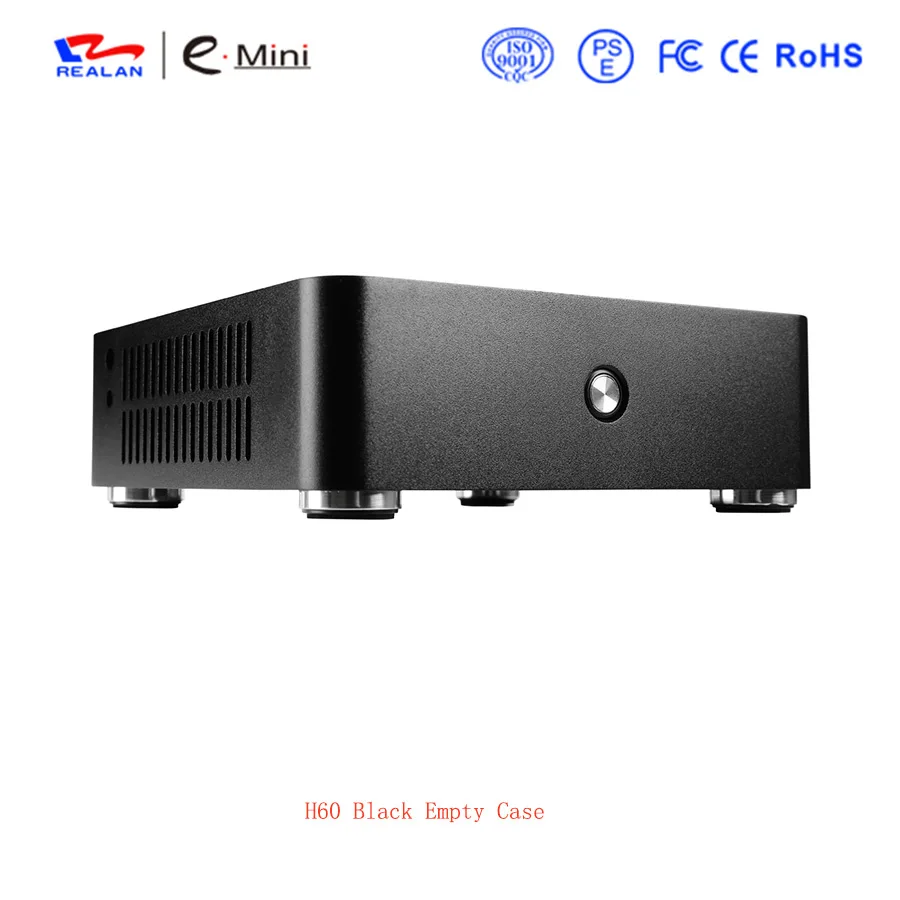 4 шт. Realan H60 компьютерный чехол ПК с алюминиевым корпусом HTPC для mini ITX материнская плата без источника питания - Цвет: Black  Empty Case