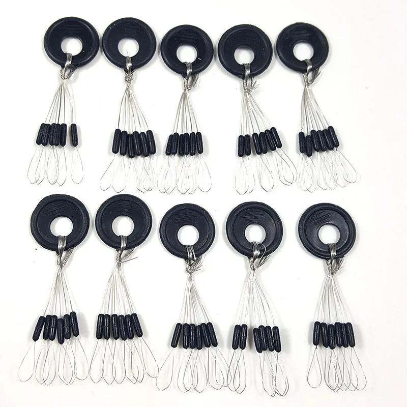 10Group 60pcs Space Bean Resistance Not To Hurt The Line tackle Vertical Rod Clip/o-shaped Ring Fishing Accessories ZB156