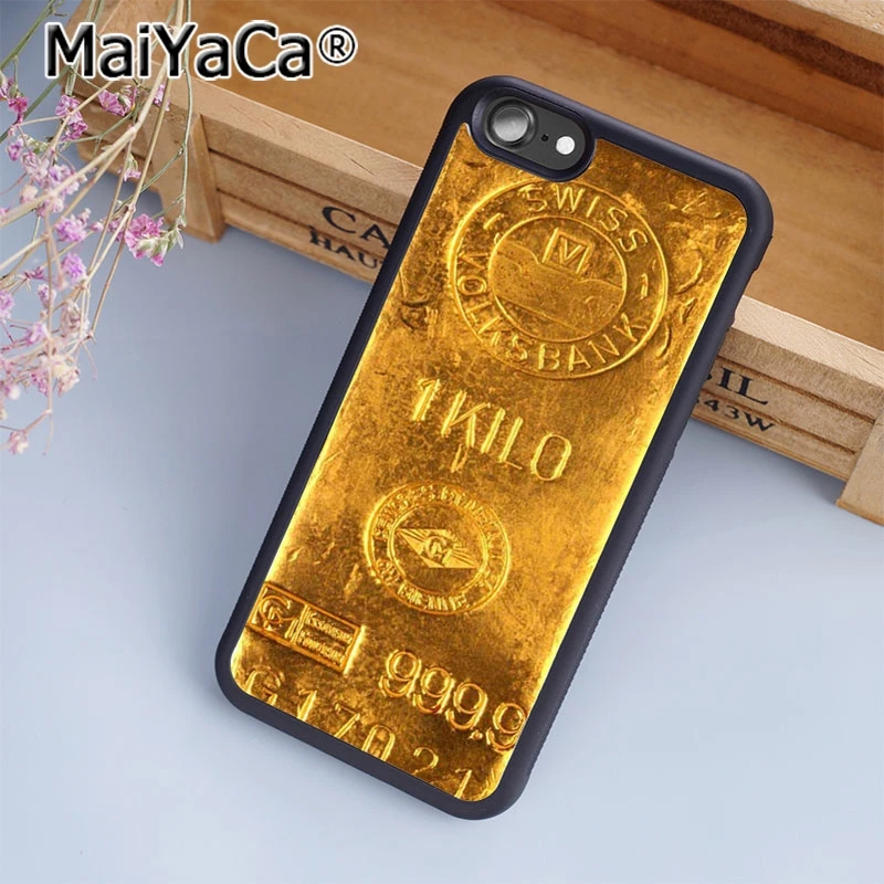 Чехол для телефона MaiYaCa Gold Bar на заказ Забавный чехол iPhone 5 6 s 7 8 plus 11 pro X XR XS max Samsung S6