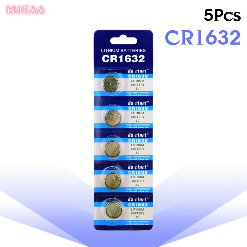 

5Pcs/lot 3V Button Battery CR1632 1632 BR1632 ECR1632 DL1632 KL1632 L1632 3V Lithium Batteries Cell Button Coin Battery