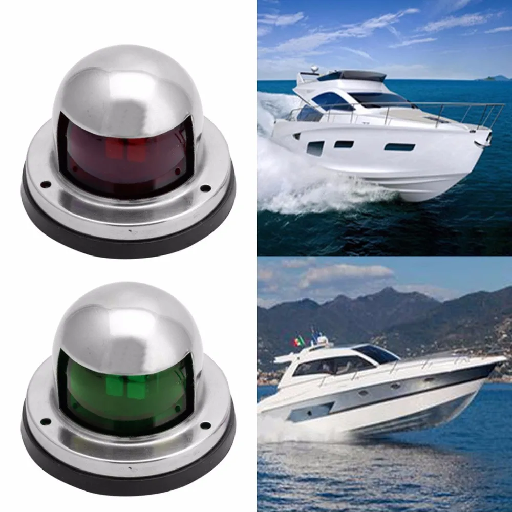 HNGCHOIGE 1Pair Marine Boat Yacht Light 12V Stainless Steel LED Bow