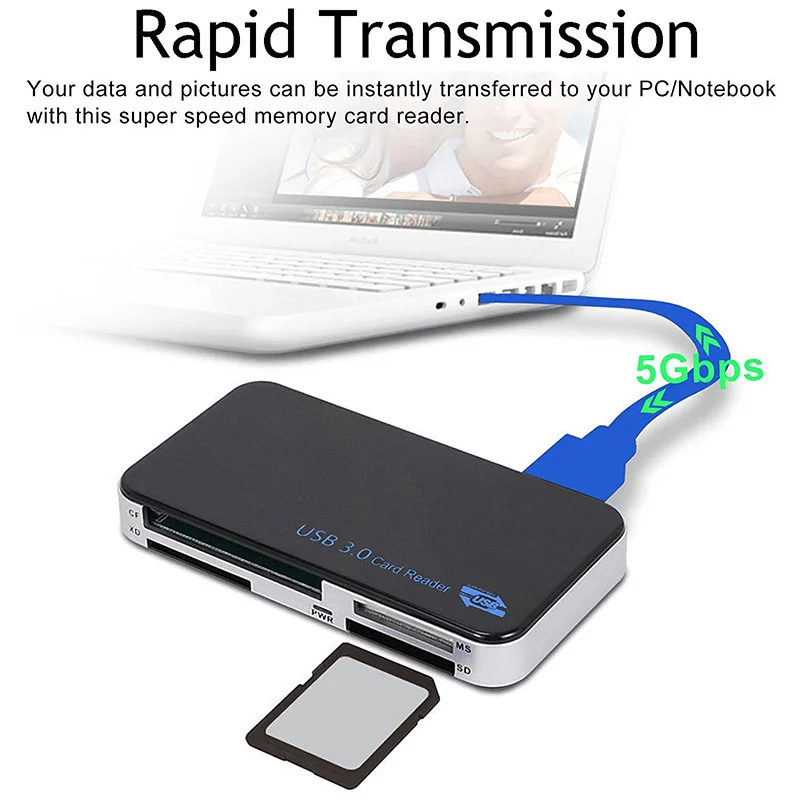 Профессиональный SD MS M2 CF XD Micro SD/T-F все-в-одном card reader для Windows XP/Vista/Win 7 операционная система Новый