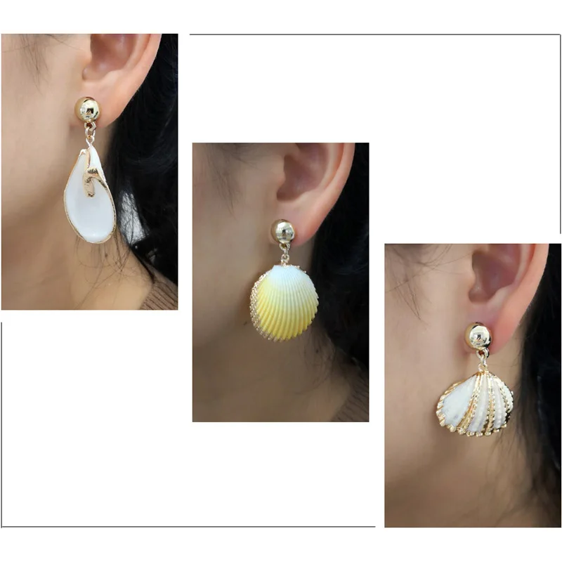 

VONNOR Fashion Women Jewelry Natural Shell Earrings Summer Beach Holiday Party Jewelry Bohemian Drop Earring for Female Girl