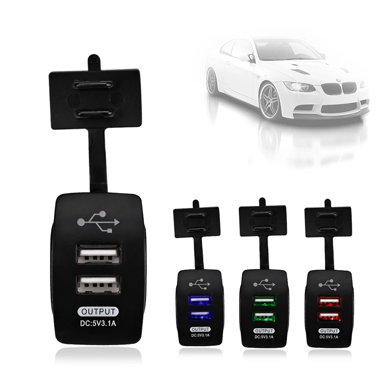 Водонепроницаемый Автомобильный адаптер питания с двумя usb разъемами 3 1 А 5 В