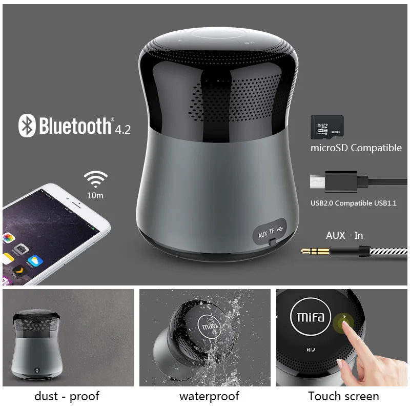 Беспроводная сенсорная Bluetooth Колонка Mifa A3 10 дюймов водонепроницаемая
