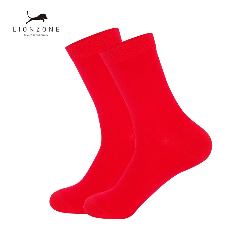 Мужская одежда носки бизнес черный белый серый темно синий 5 цветов антибактериальные гигроскопические дышащие бамбуковые носки быстросохнущие - Цвет: Красный