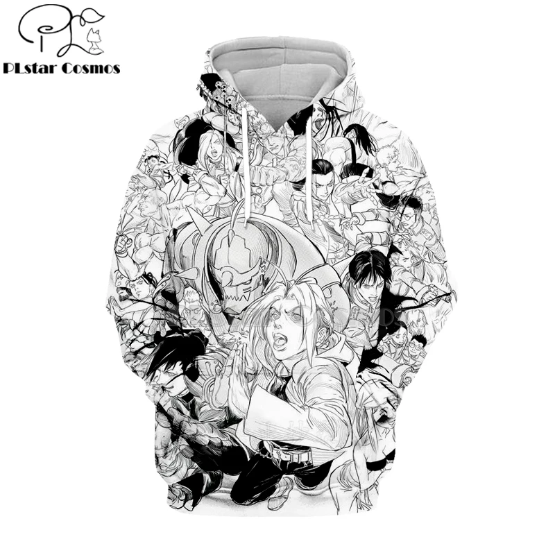 

PLstar Cosmos 2019 japan Anime Fullmetal Alchemist 3d Hoodies Hooded Sweatshirt long sleeve Edward Elric Harajuku streetwear-1