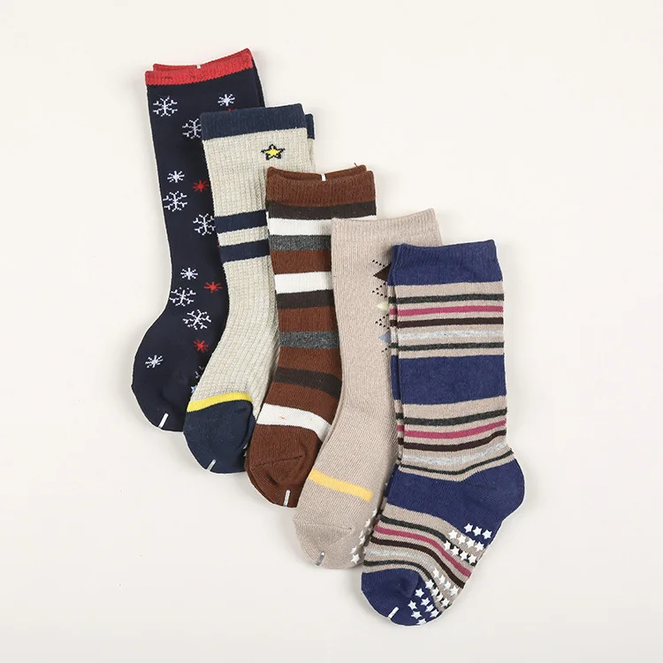 5 Pairs Baby Boy Socks Anti Slip Kids Knee High Socks for Kids 1 3T