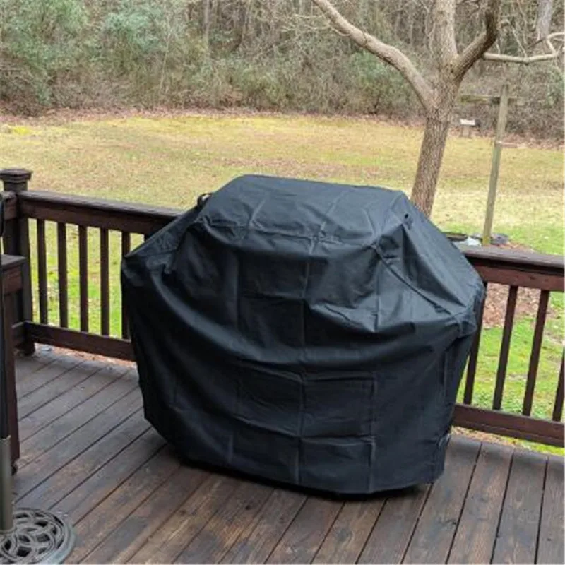 Black Waterproof BBQ Cover Heavy Duty BBQ Accessories Grill Cover Rain Barbacoa Anti Dust Rain Gas Charcoal Electric Barbeque08_