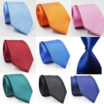 

Classic Men Small Plaid Solid Color Party Business Wedding Tie Necktie Xmas Gift