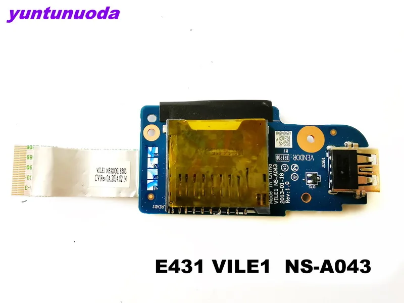 Original for lenovo laptop E431 usb board resde board with cable VILE1 NS-A043 tested good free shipping Original for lenovo laptop E431 usb board resde board with cable VILE1 NS-A043 tested good free shipping