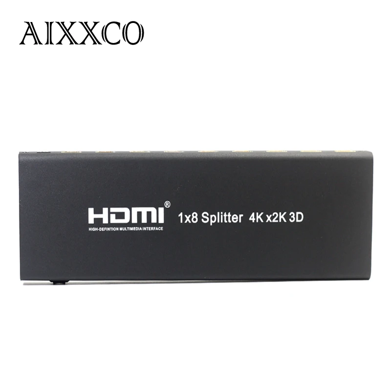 AIXXCO 3D 2 k 4 K HDMI сплиттер 1x8 1080 P усилитель HDMI переключатель 1 в 8 Выход HDMI конвертер адаптер для HDTV