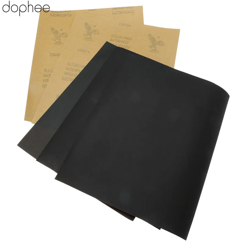 Листы dophee наждачная бумага водонепроницаемая абразивная (600 + 2x1000 1500 2000)