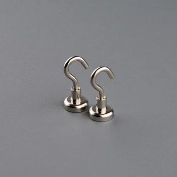 

2Pcs Vertical Pull-force 1KG Neodymium N52 Magnet Hook Earth Magnet Multifunction Fridge Sticker Hooks Magnetic Material Base