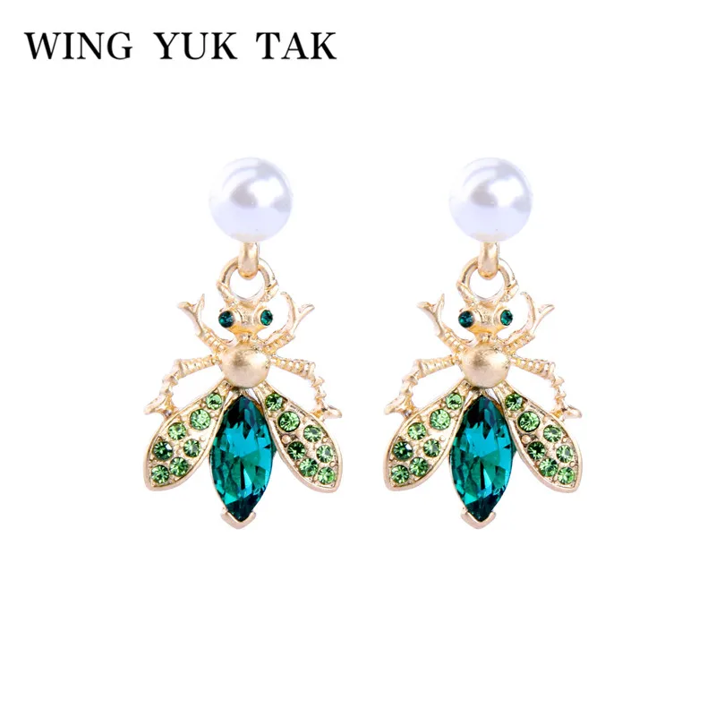 Женские Висячие серьги wing yuk tak Модные Винтажные с имитацией жемчуга в Корейском
