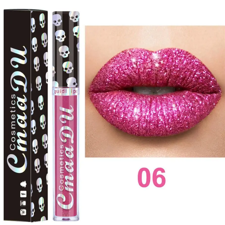 Новая Сексуальная жидкая губная помада металлик CmaaDu 1 шт. металлический блестящий бархатный глянцевый блеск для губ модная Губная Помада Жидкая 0116#30 - Цвет: F