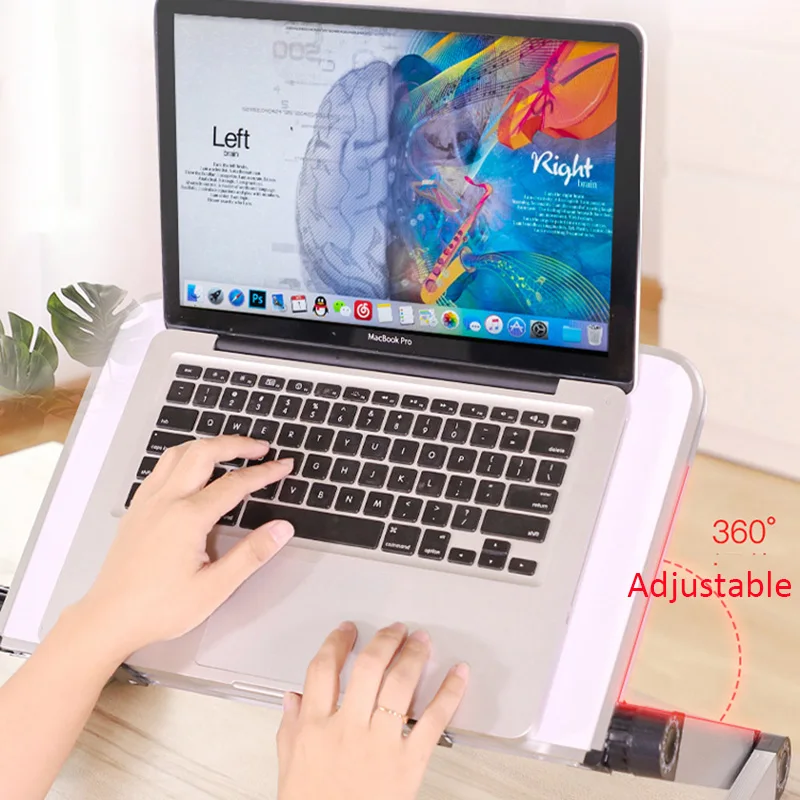 Aluminum Alloy Laptop Portable Foldable Adjustable Laptop Desk Computer Table Stand Tray Notebook Lap PC Folding Desk Table