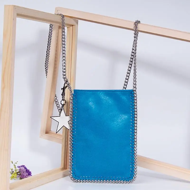 Цветов, женские ультра-тонкие сумки для мобильного телефона, дамская модная индивидуальная мини маленькая сумочка, женская сумка через плечо с цепочкой, сумка-мессенджер - Цвет: 15 Sky Blue