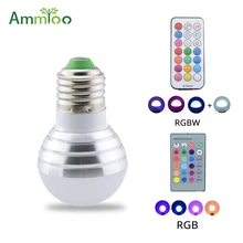 AmmToo E27 E14 RGB led сценический светильник, лампочка 110 в 120 в 220 В RGBW, лампада, светодиодная лампа, красочный магический шар, лампа для дома, вечерние, DJ украшения