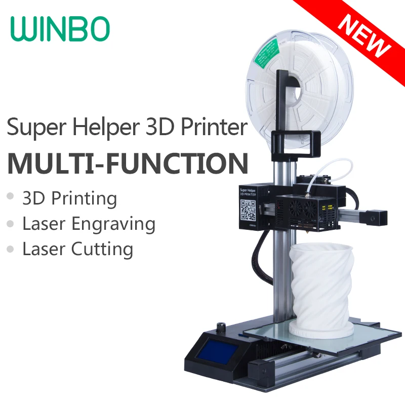 

2017 New 3D Printer Winbo High-accuracy Multi-function(3 in 1) 3D Printing 15*15*20cm+Laser Engraving+Cutting:Super Helper 155L