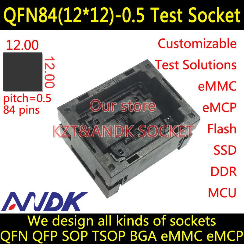 

QFN84(12x12)-0.5 Socket Open top QFN84 Socket MLF84 Socket MLP84 Socket,IC550-0804-014-G, Allsocket