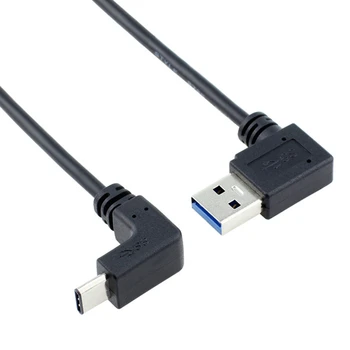 

CYDZ USB 3.1 USB-C Up & Down Angled to A Male Data Cable 90 Degree Right Angled for Laptop & Tablet & Phone