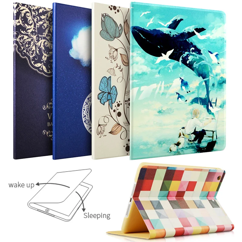 Ultra Slim Magnetic Smart Cover Leather Tablet Case To With Matte Back Cases For Apple IPad