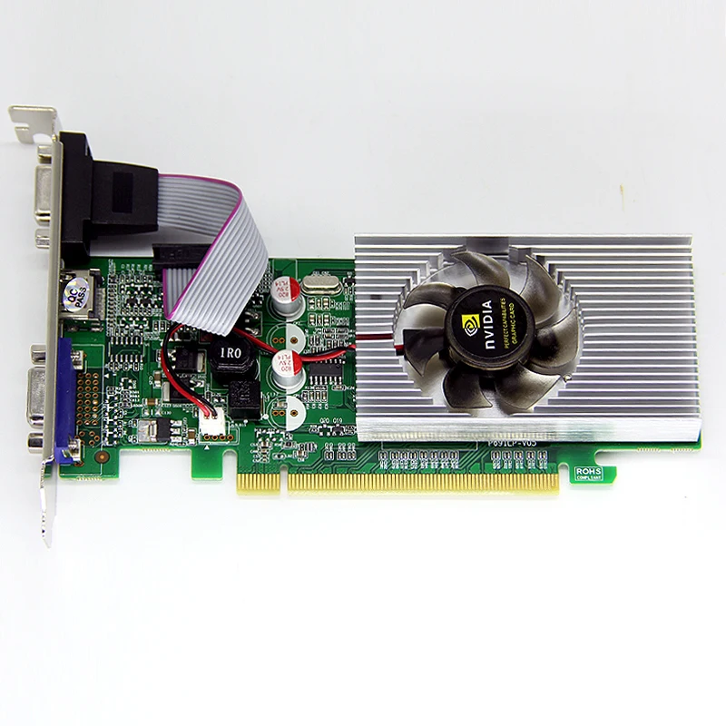 Бесплатная доставка nVIDIA GT610 1 ГБ 64BIT DDR2 DUAL VGA HDMI PCIE видеокарта|Компьютерные кабели и