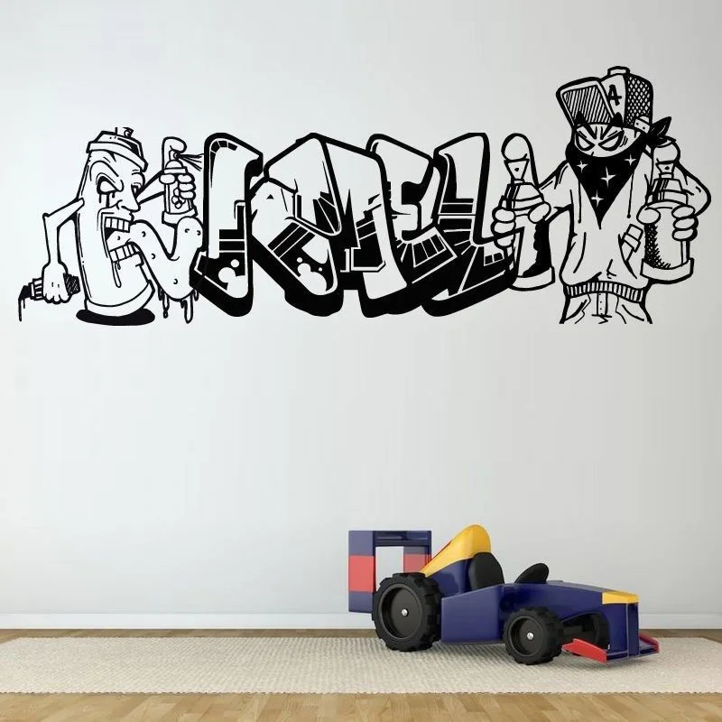 Graffiti Your Name Wall Graphic Vinyl Wall Art Giant Kid Transfer Decal Sticker