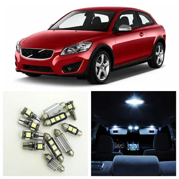

12pcs White Canbus No Error LED Light Car Bulbs Interior Package Kit For 2007-2013 Volvo C30 Map Trunk Door Glove Box Lamp