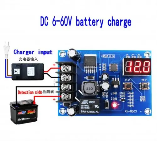 

12v 24v 36v 48v Digital display battery charging control module protection switch Charge Controlled Module