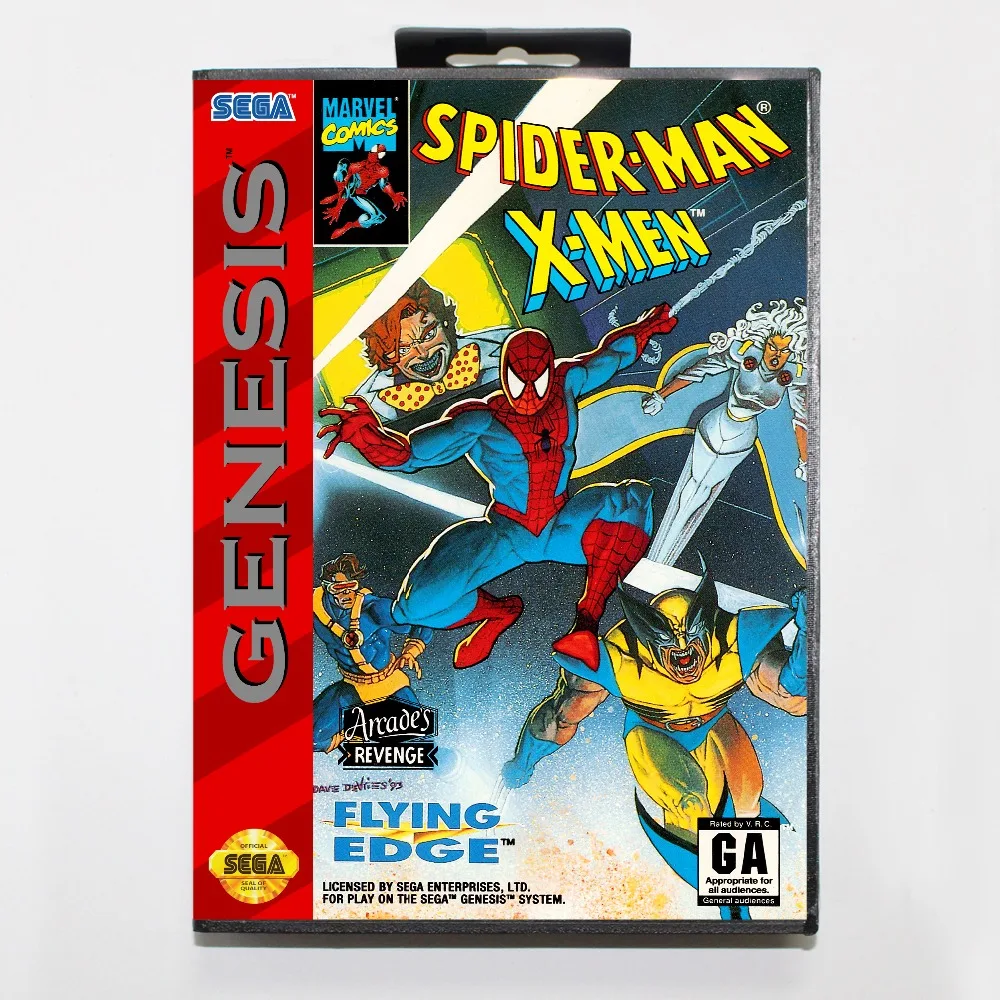 

Spider-Man X-Men Arcades Revenge 16 Bit MD Game Card Include Retail Box For Sega Genesis & Mega Drive