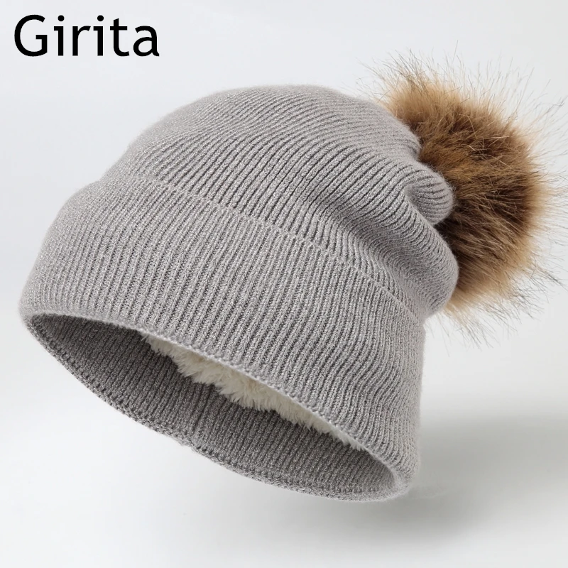 Зимняя женская вязаная шапка Girita шапки с флисовой подкладкой вязаные крючком