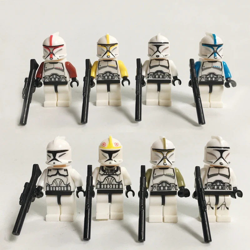 

Star Wars White Clone Trooper Commander SW502 Clone Gunner SW221 SW910 SW492 compatible brick blocks toys 21pcs/lot