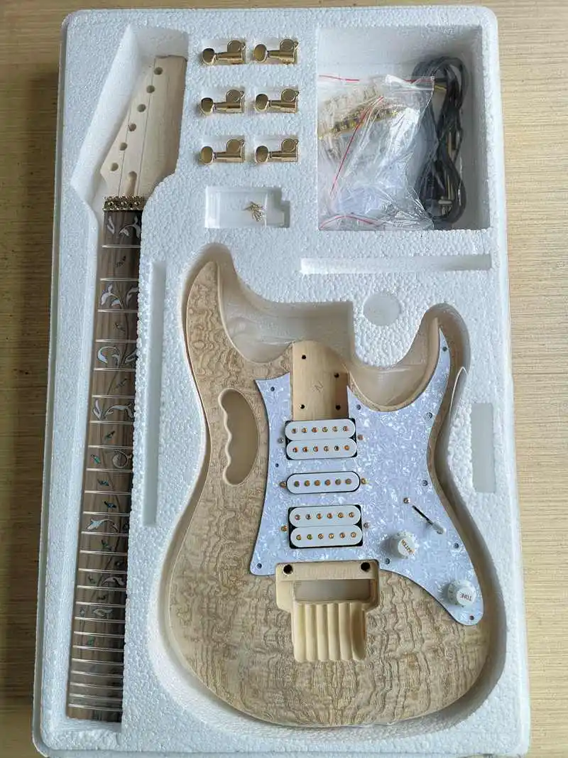 DIY 7 в Маньчжурский пепельный электрогитара набор липа корпус палисандр гриф прочный клен шеи аксессуары для гитары - Цвет: CLDJT-2