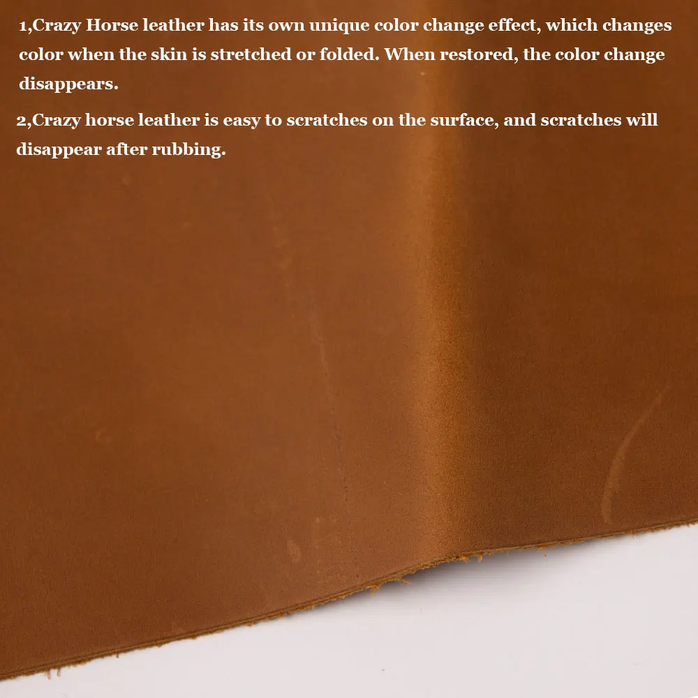 Genuine leather crazy horse skin Brown tanned cowhide yellow brown genuine leather piece thick cow hide First Layer 1.8 to 2 mm leather fabric leather material