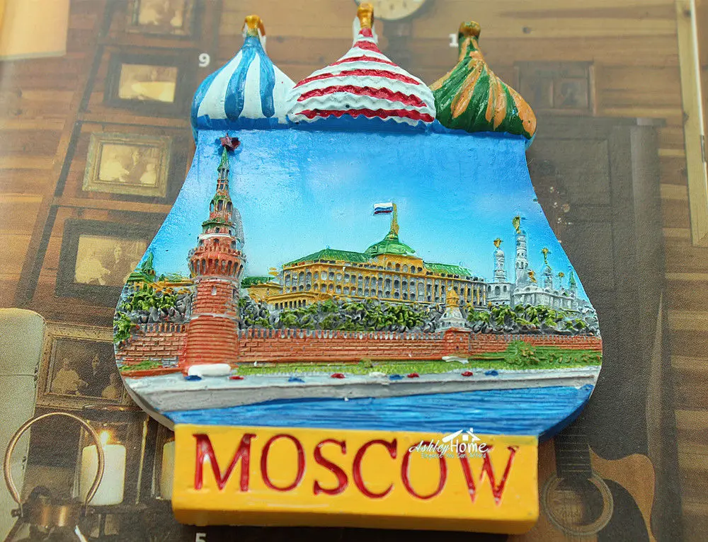 Russia Moscow Tourist Travel Souvenir 3D Resin Decorative Fridge