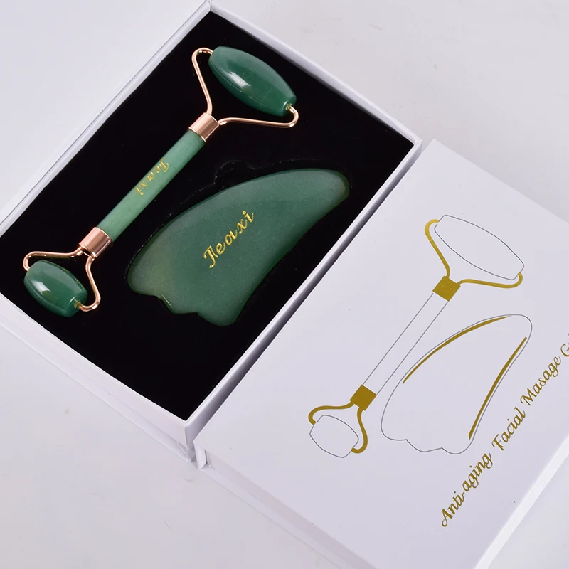 Jade Roller Scraping Set Natural Stone Healthy Care Tool Face Massage Slimming Anti Wrinkle Cellulite Crystal Gua Sha Gift Box Jade Roller Scraping Set Natural Stone Healthy Care Tool Face Massage Slimming Anti Wrinkle Cellulite Crystal Gua Sha Gift Box