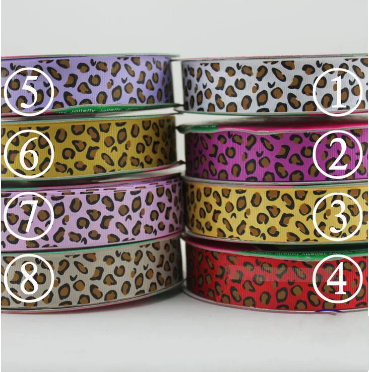 25mm Love Leopard Printed Grosgrain Ribbon Rope+100Yds/roll DIY Jewelry Accessories HairBow Wedding Decoration Satin Cord | Украшения и