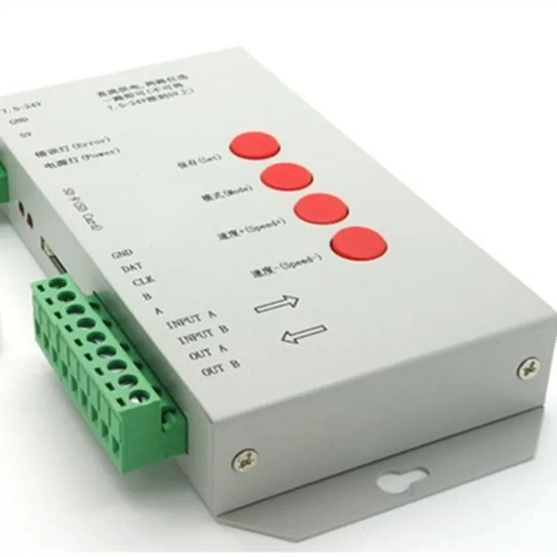 

DC5~24V T1000S SD Card WS2801 WS2811 WS2812B APA102 LPD6803 LPD8806 DMX512 LED 2048 Pixels Controller T-1000S RGB Controller