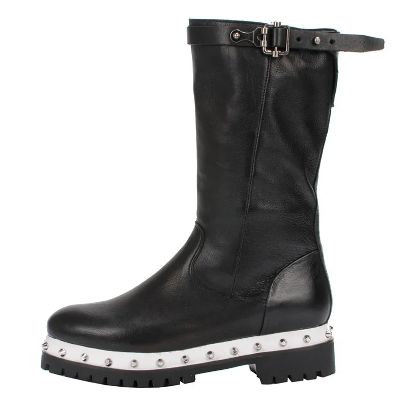 boots femme noir clouté