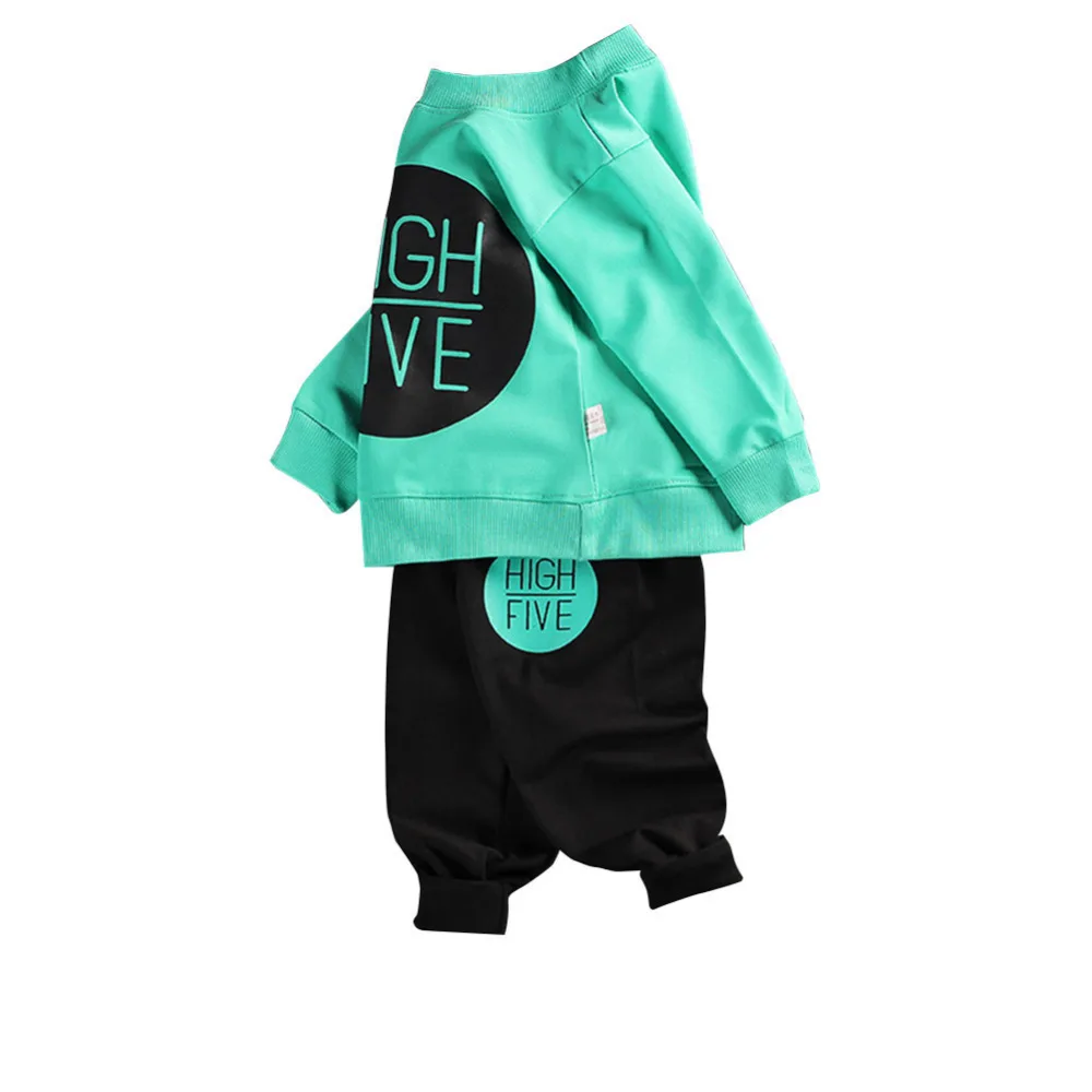 Детский комплект из 2 предметов с длинными рукавами, свитер для малышей, Детский свитер, комплект одежды черного цвета для мальчиков и девочек, 2 цвета