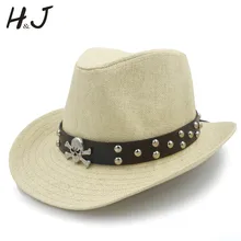 Женская и мужская соломенная западная ковбойская шляпа с закаткой, летняя ковбойская шляпа сомбреро Billycock, кепки хорошего размера 58 см