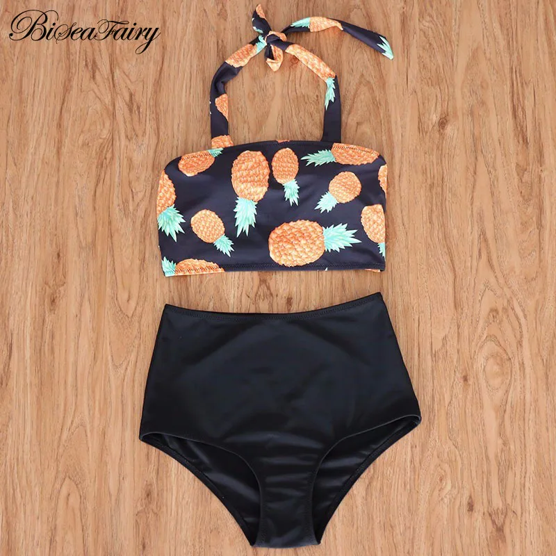 Biseafairy 2017 Bikinis Women Swimwear High Waist Swimsuit Plus Size